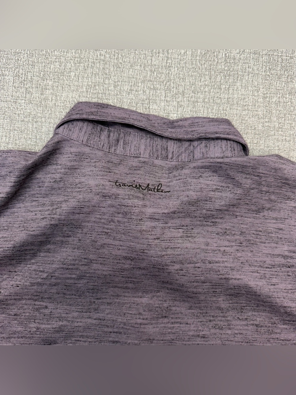Travis Mathew Purple Heathered Golf Polo Shirt - Picture 8 of 9
